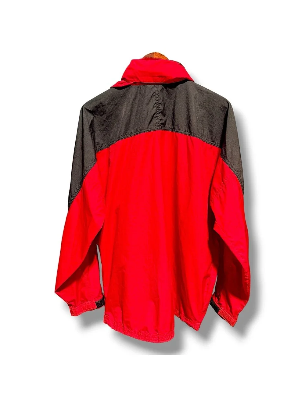 Vintage 90s The North Face Anorak Pullover Jacket Men’s M Red Black Hooded